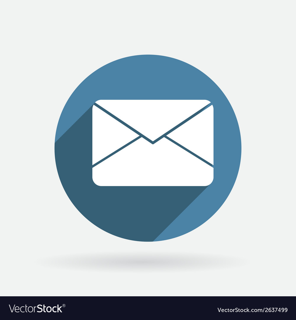 Postal envelope Circle blue icon with shadow Vector Image
