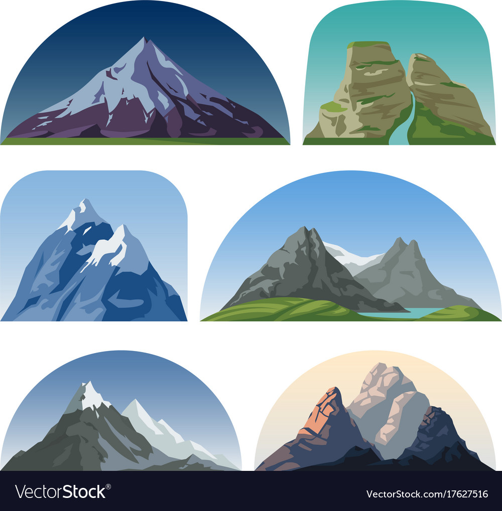 Cartoon mountain side landscapes outdoor Vector Image