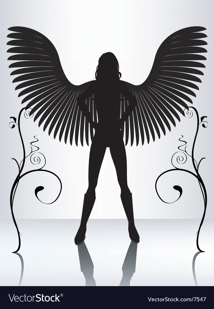 Download Angel silhouette Royalty Free Vector Image - VectorStock
