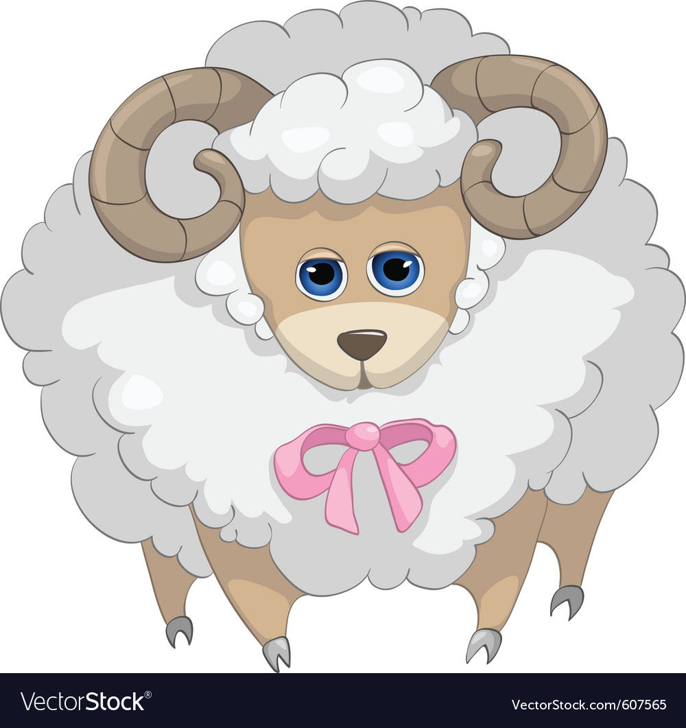 Cute Sheep Cartoon Royalty Free Vector Image Vectorstock