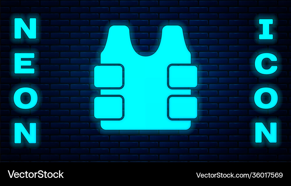 Glowing neon bulletproof vest for protection from Vector Image
