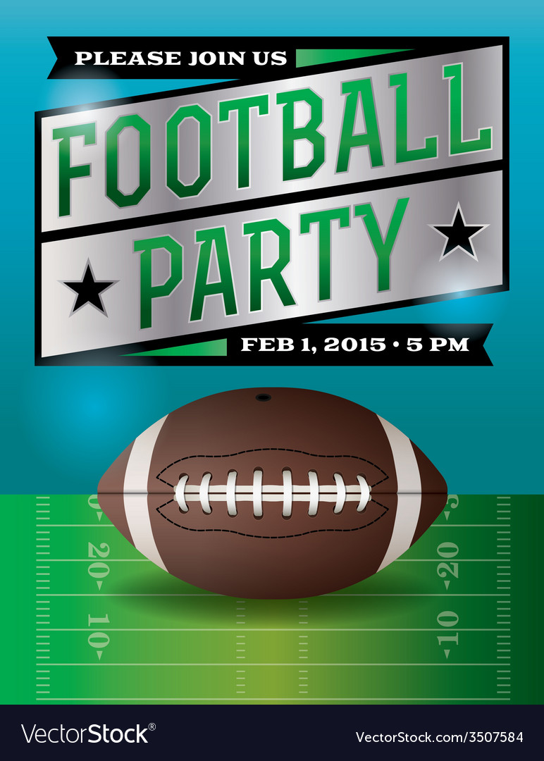 American Football Party Flyer Royalty Free Vector Image