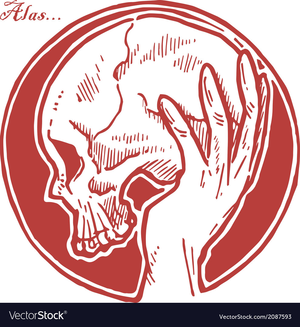 Hand Holding Skull Royalty Free Vector Image VectorStock