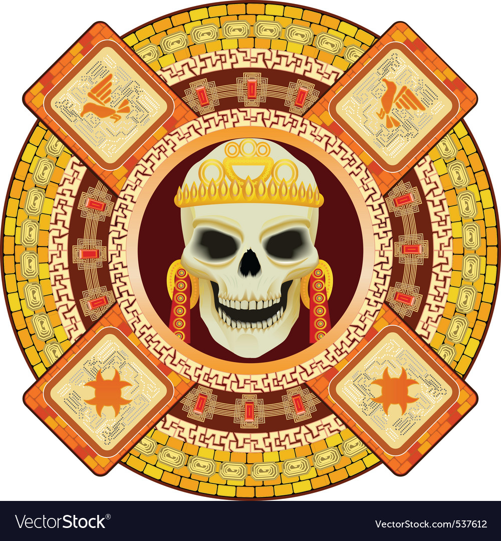 Aztec god of death Royalty Free Vector Image VectorStock