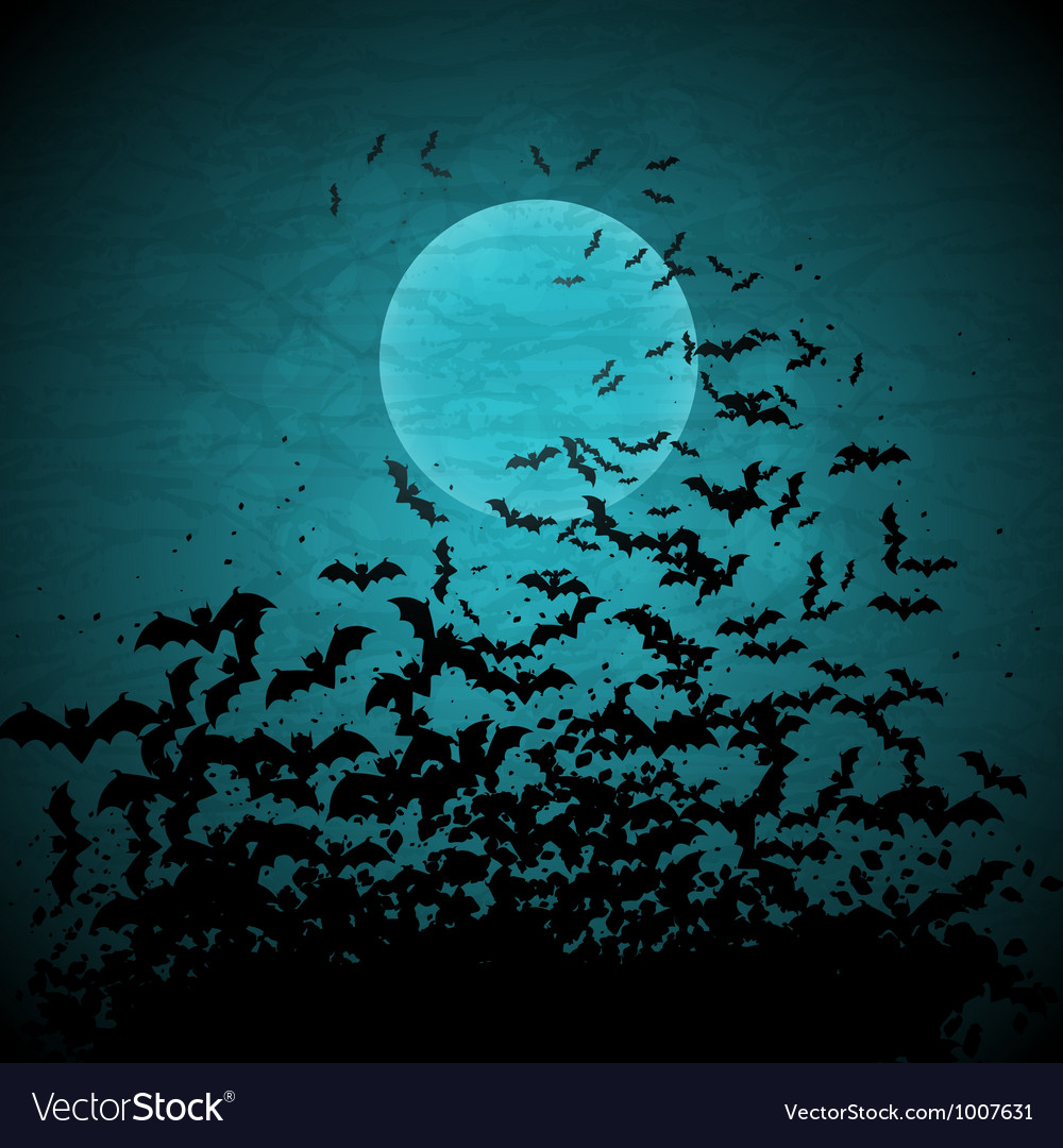 Halloween Background With Moon And Bats Royalty Free Vector