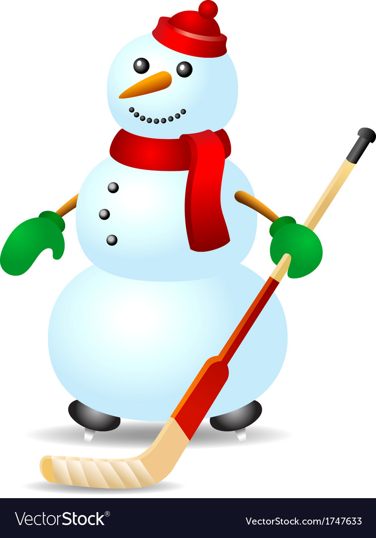 Download Ice hockey snowman Royalty Free Vector Image - VectorStock