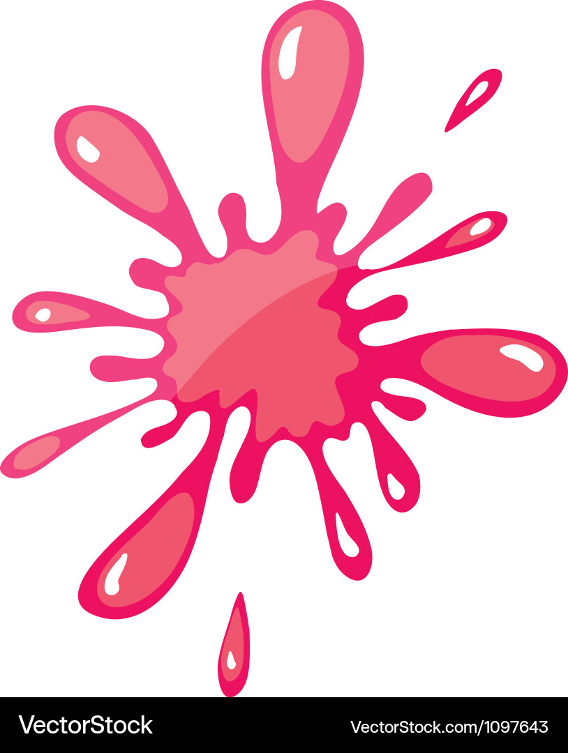 A pink color splash Royalty Free Vector Image - VectorStock