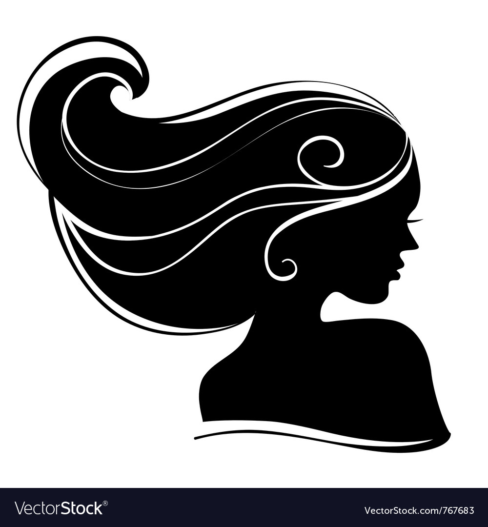 Download Beautiful woman silhouette Royalty Free Vector Image