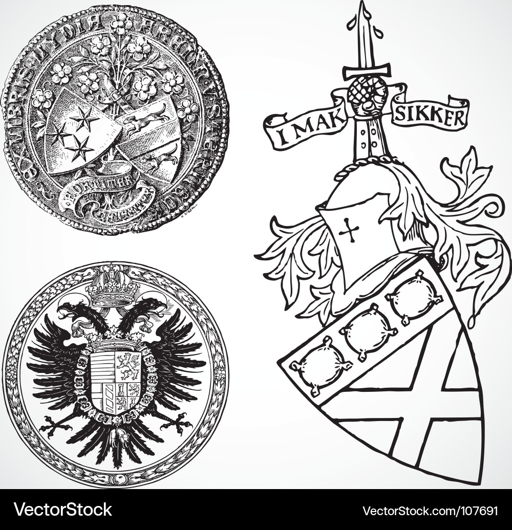 Medieval ornaments Royalty Free Vector Image VectorStock