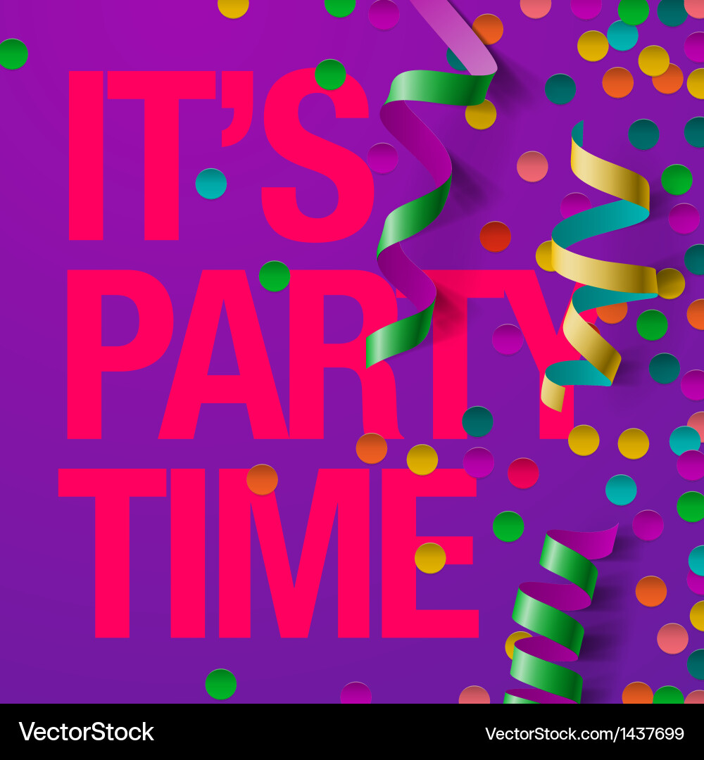 Party design template with streamers Royalty Free Vector