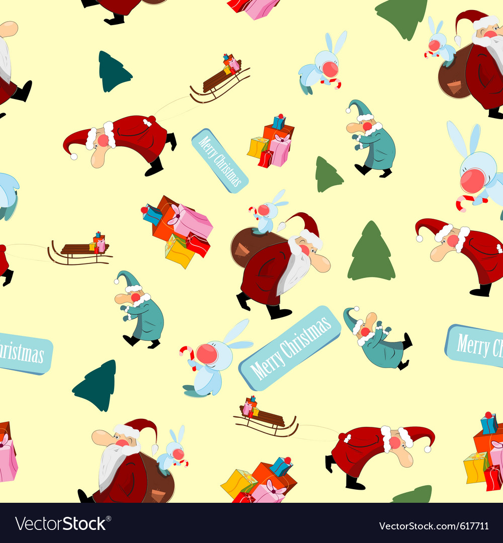 Christmas tree with santa claus Vector Image by elfivetrov - Image #617711 - VectorStock