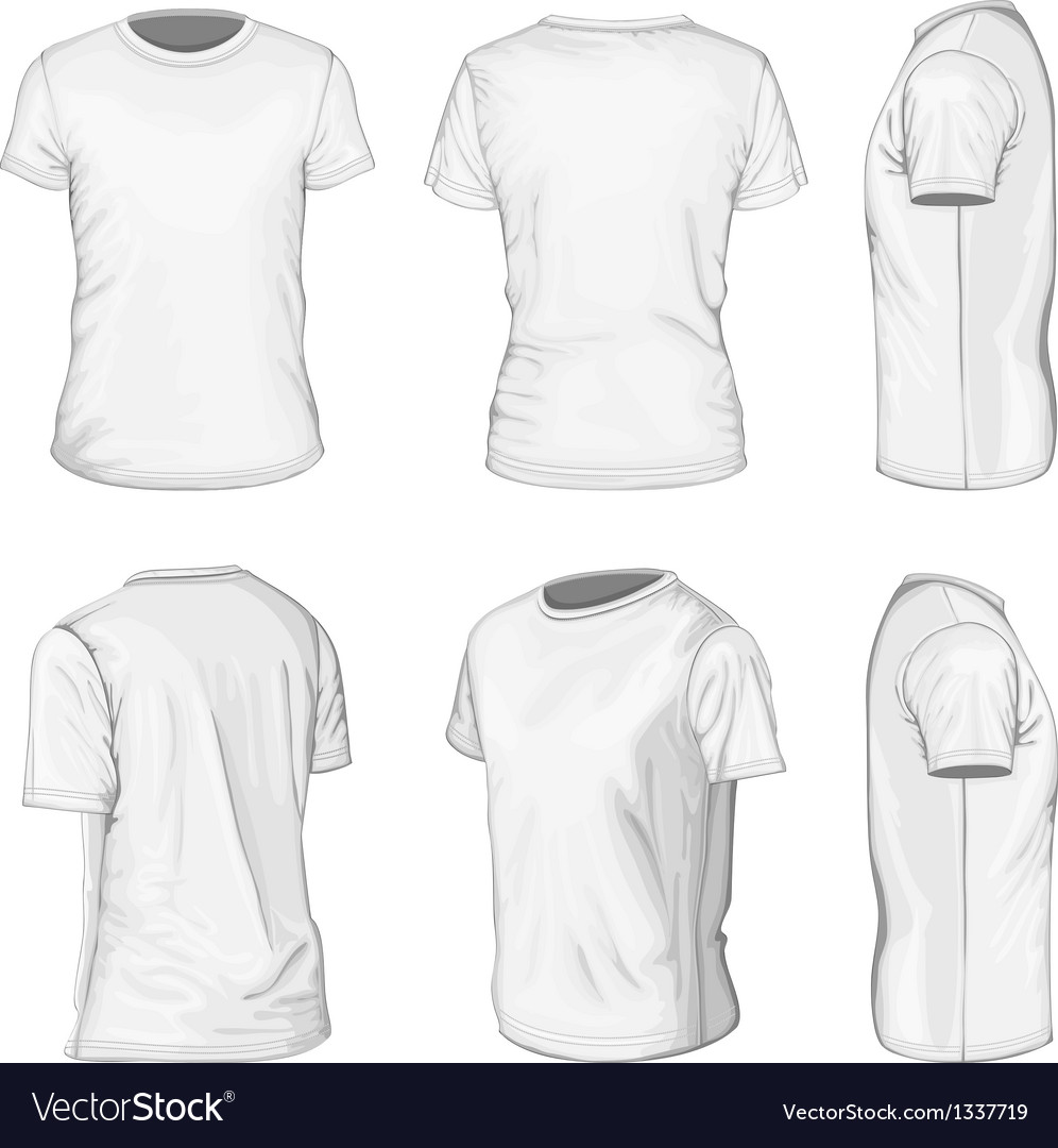 Download Mens white short sleeve t-shirt design templates Royalty ...