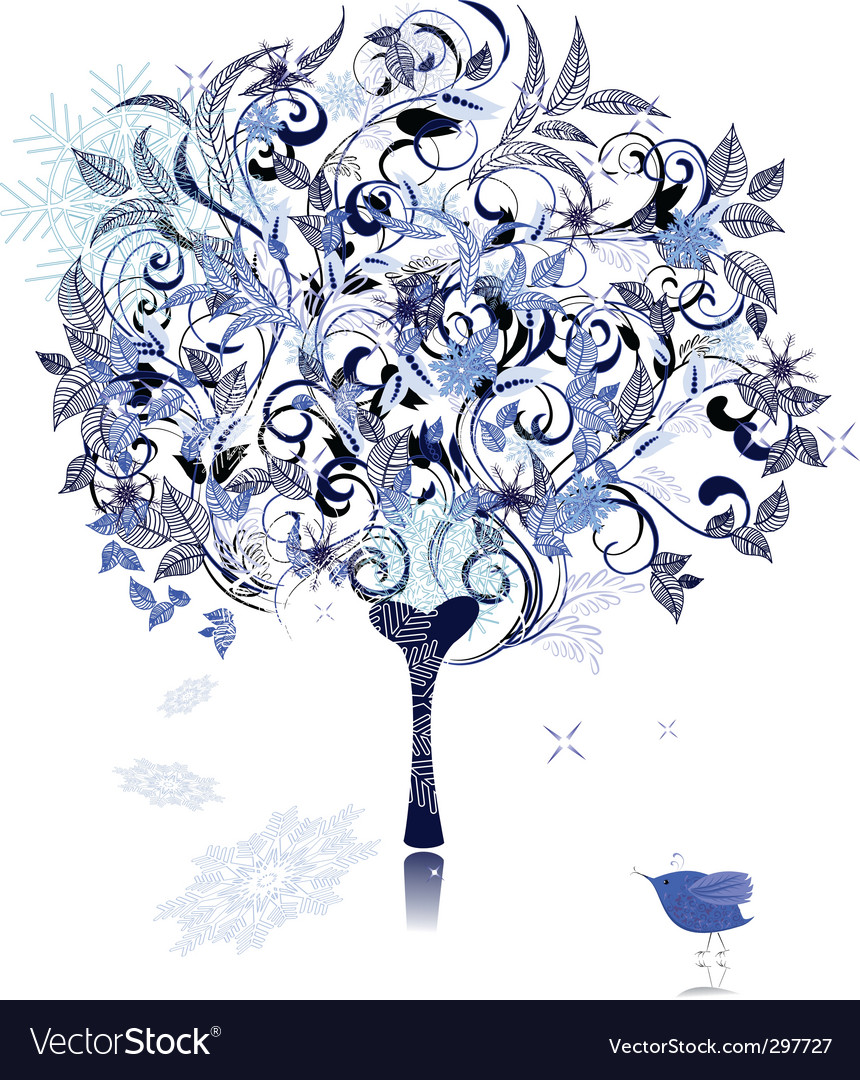 winter tree snowflakes stock vector winter snow tree decorated royalty free vector image winter tree snowflakes stock vector winter snow tree decorated royalty free vector image
