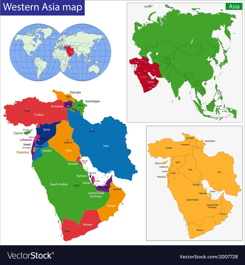 Map Of Western Asia Map Of Western Asia