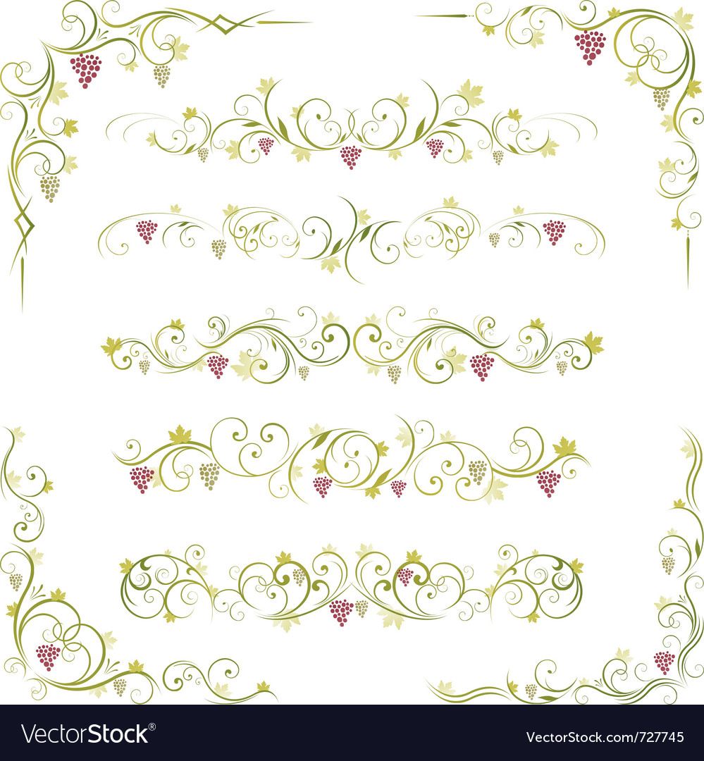 Wine design borders Royalty Free Vector Image VectorStock