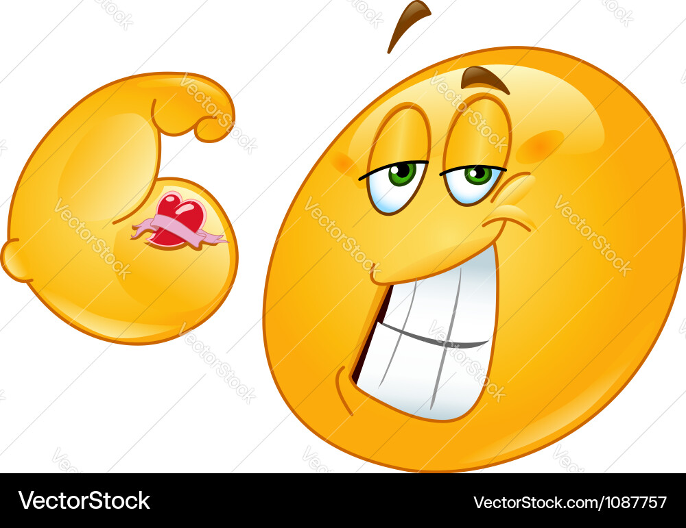 Muscle emoticon Royalty Free Vector Image VectorStock