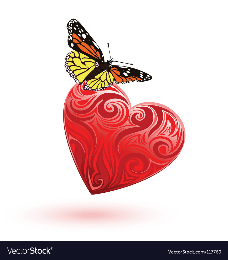 Download Heart and butterfly Royalty Free Vector Image - VectorStock