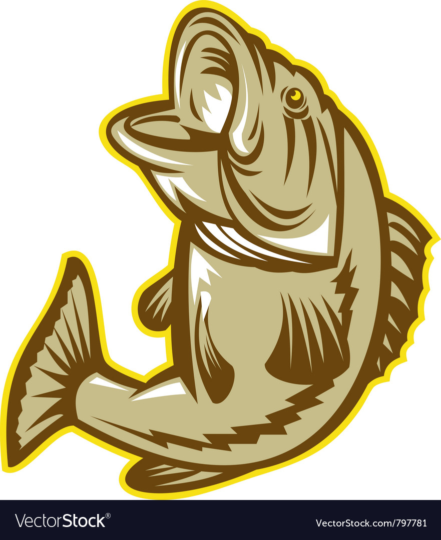 Download Largemouth bass fish Royalty Free Vector Image