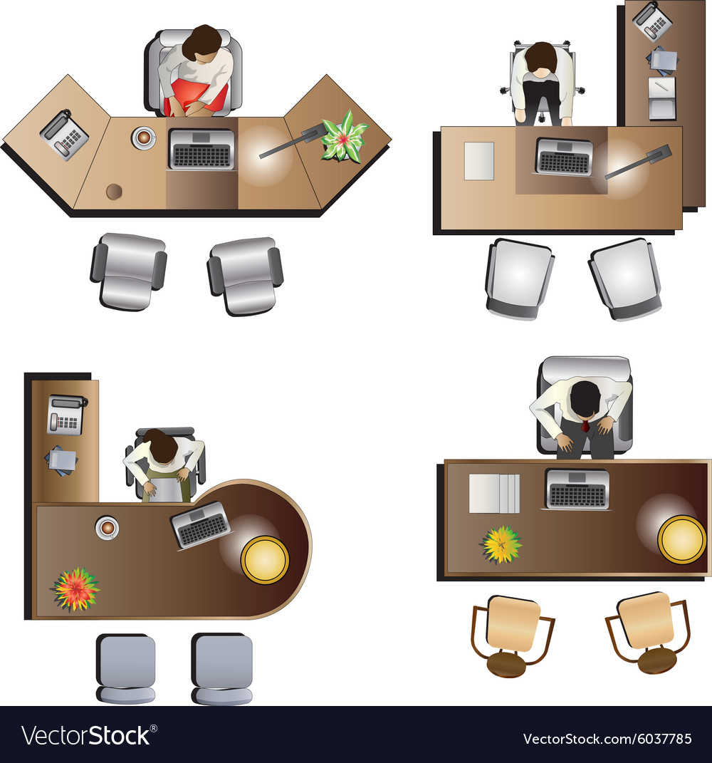 office furniture top view set 6 royalty free vector image top free office