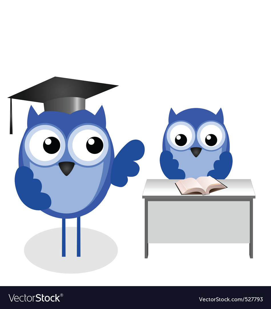 Download Owl teacher desk Royalty Free Vector Image - VectorStock