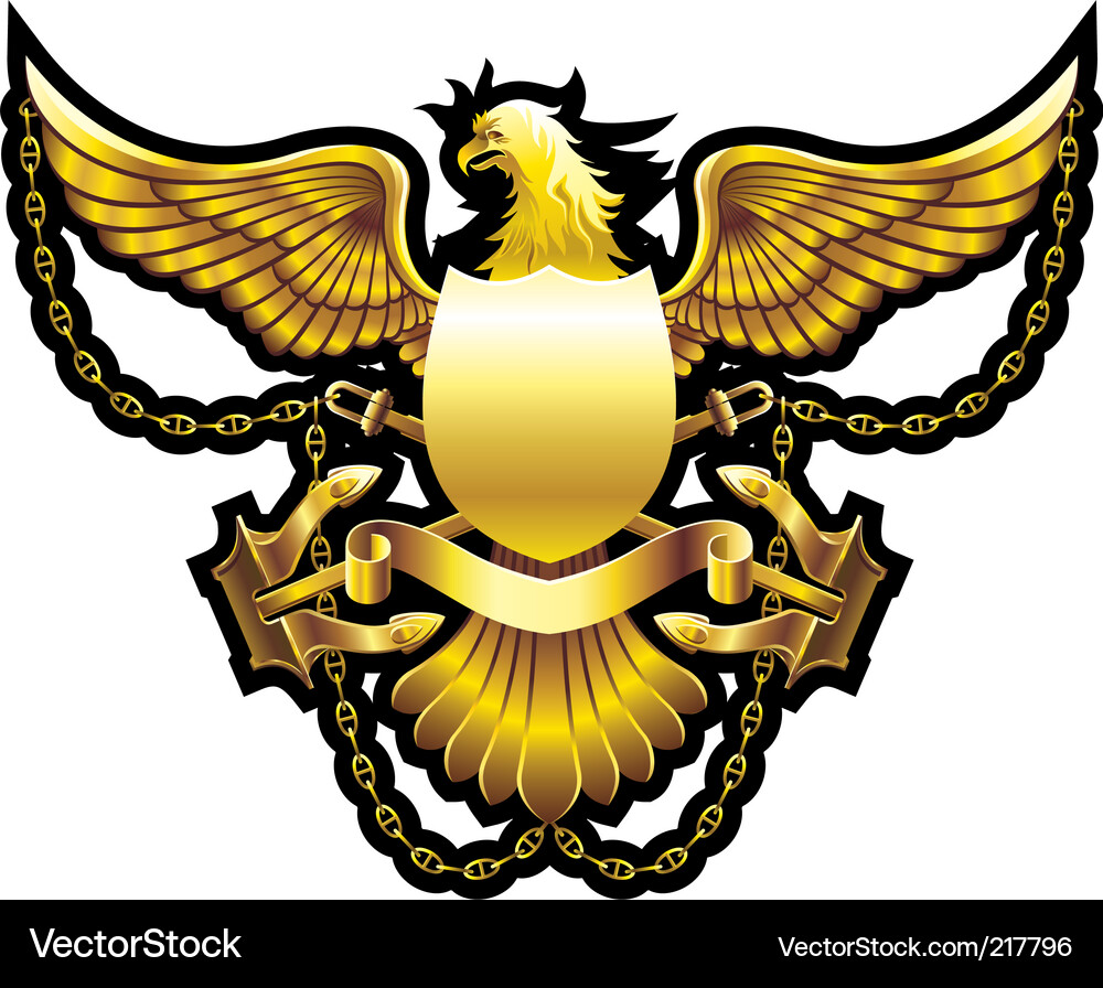 Gold eagle Royalty Free Vector Image - VectorStock