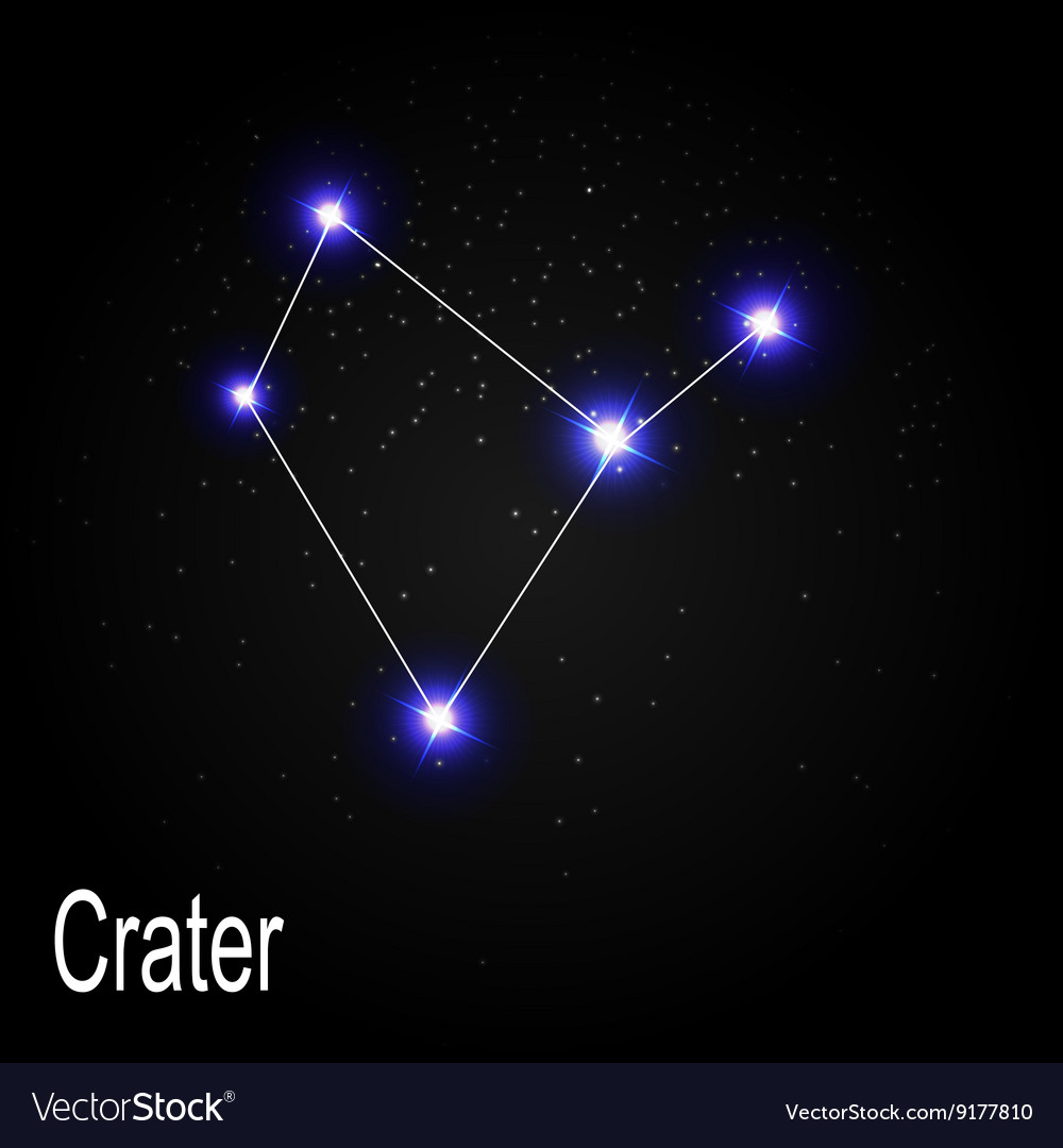 Crater Constellation With Beautiful Bright Stars Vector Image Crater Constellation With Beautiful Bright Stars Vector Image