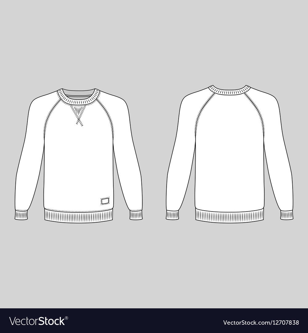 Raglan Long Sleeve T Shirt Outlined Template Royalty Free Vector Image Vectorstock Sleeve T Shirt Template Vector Free
