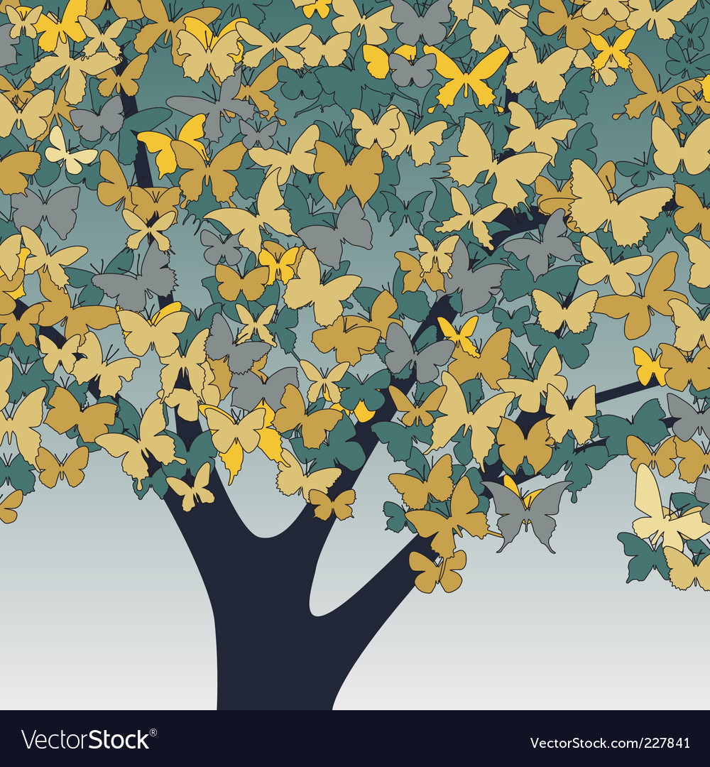 Download Butterfly tree Royalty Free Vector Image - VectorStock
