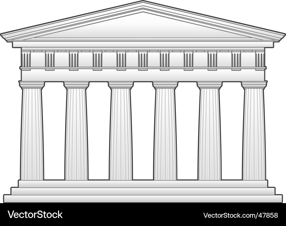 Greek temple Royalty Free Vector Image - VectorStock