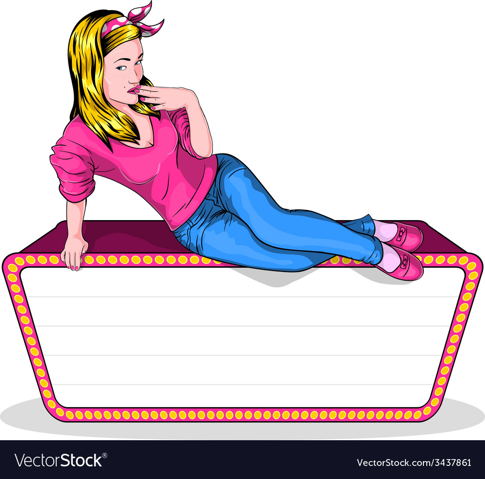 Uncategorized Girlspace pin up girl space for text royalty free vector image image