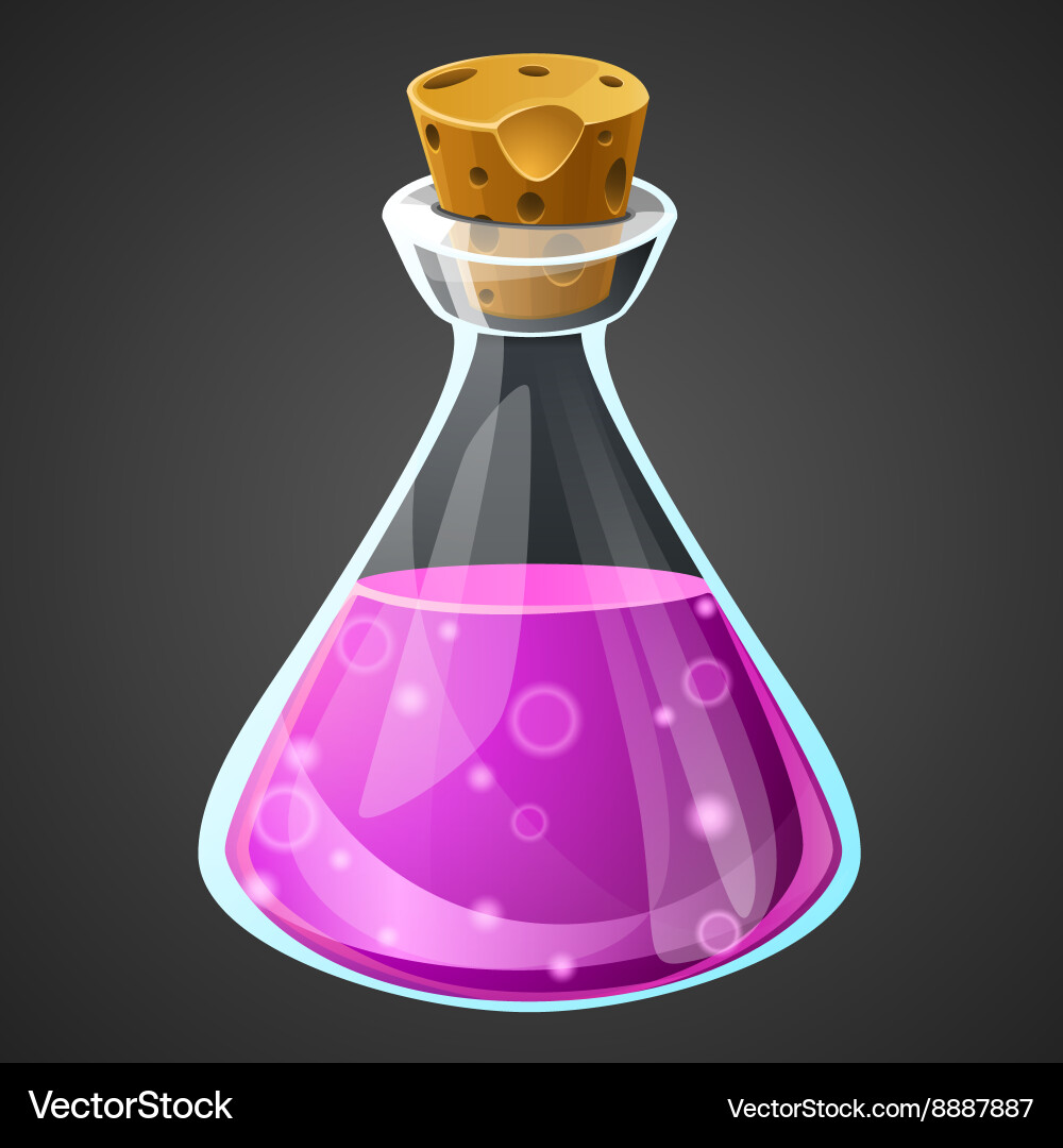 Cartoon potion bottle Royalty Free Vector Image