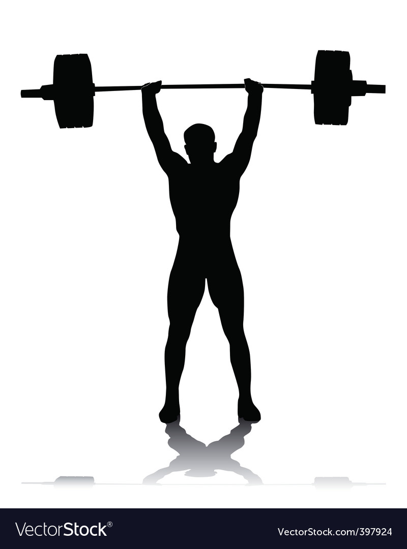 silhouette of the weightlifter vector image