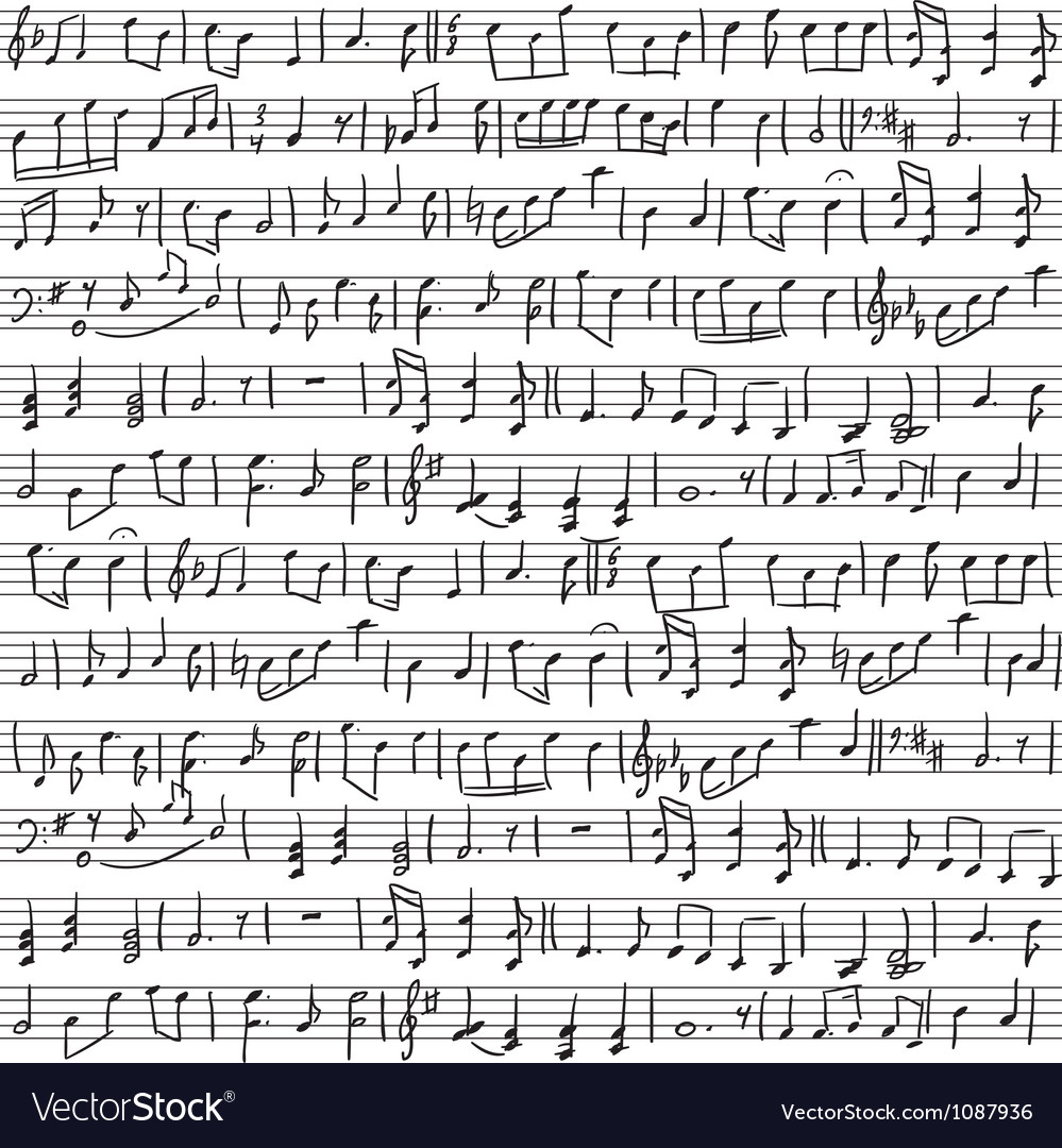 Handwritten musical notes Royalty Free Vector Image