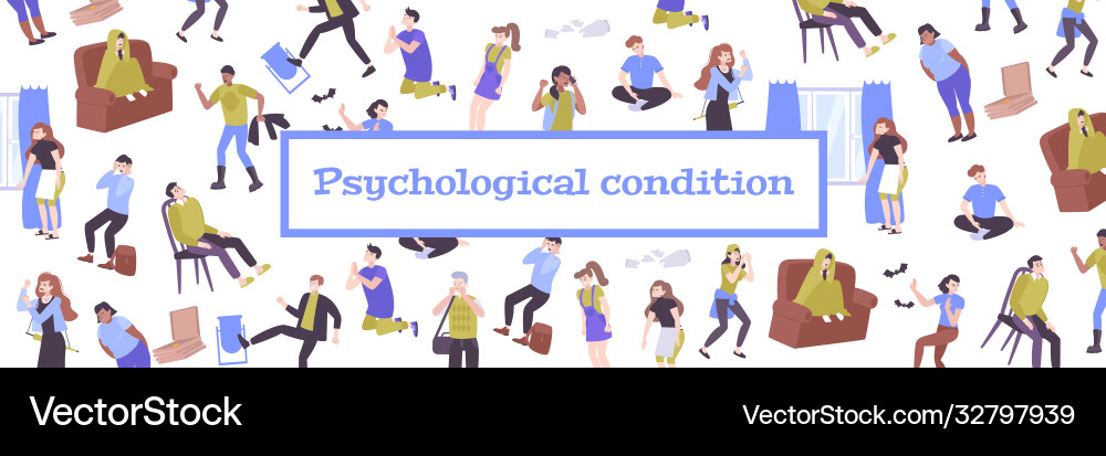 Mental health flat pattern Royalty Free Vector Image