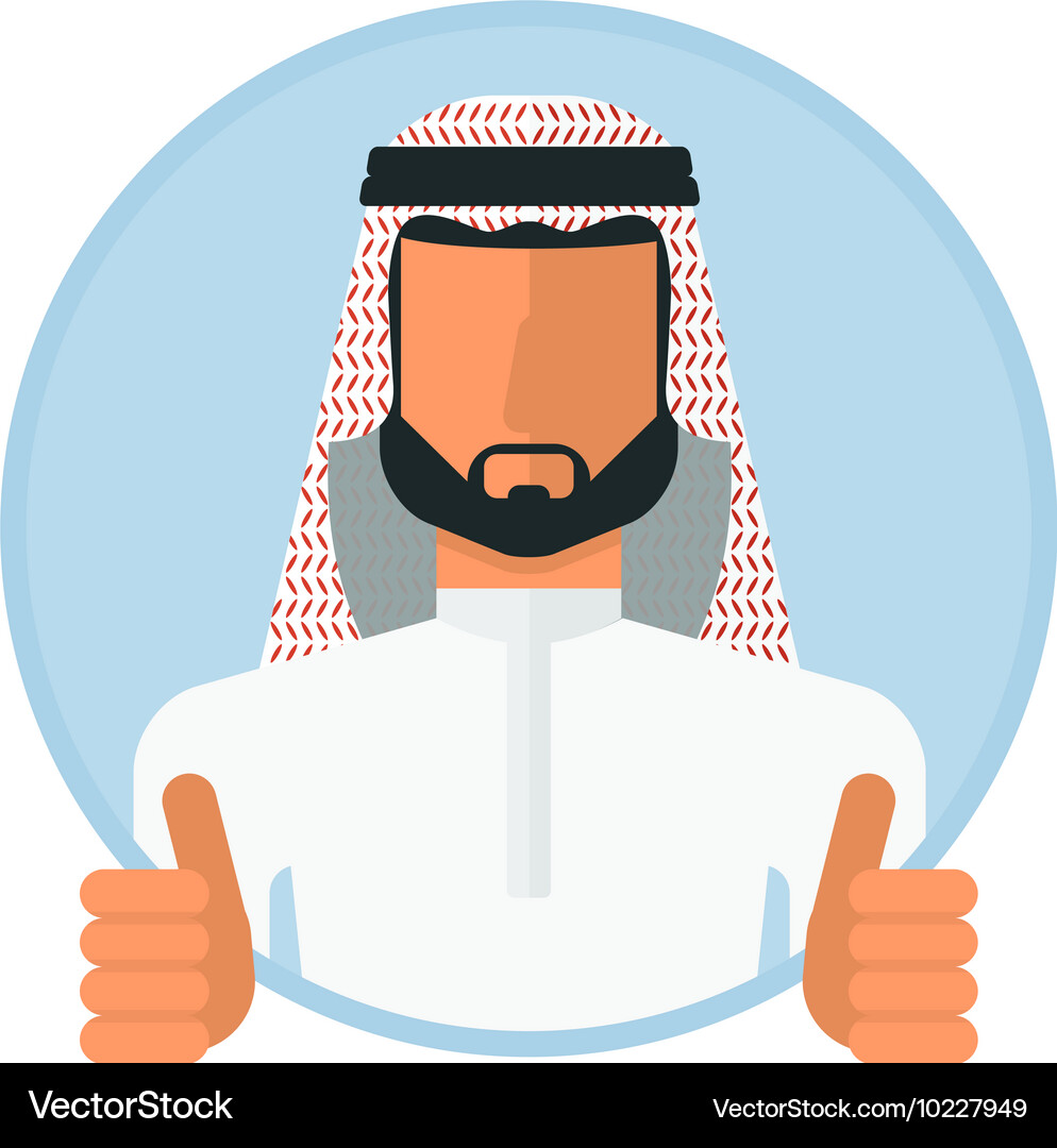 Arabic muslim man gesture ok Royalty Free Vector Image