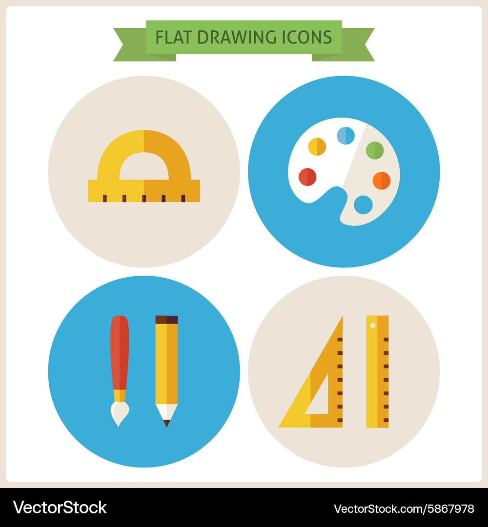 Flat drawing website icons set Royalty Free Vector Image