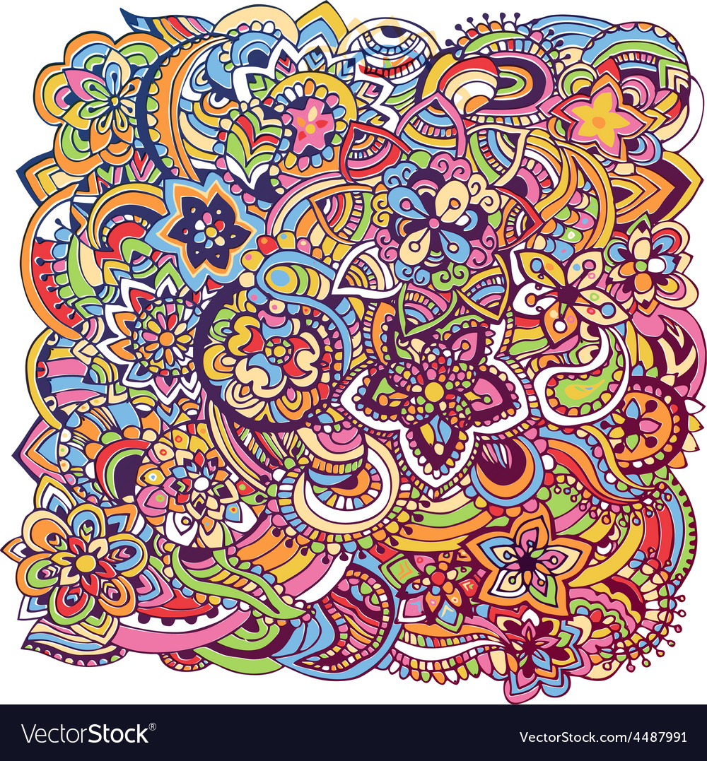 hand drawn zentangle abstract background ornament vector image