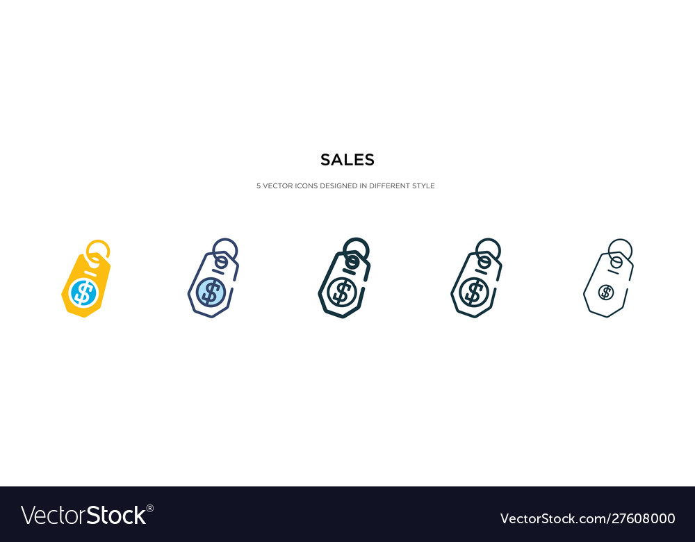 Sales icon in different style two colored Vector Image