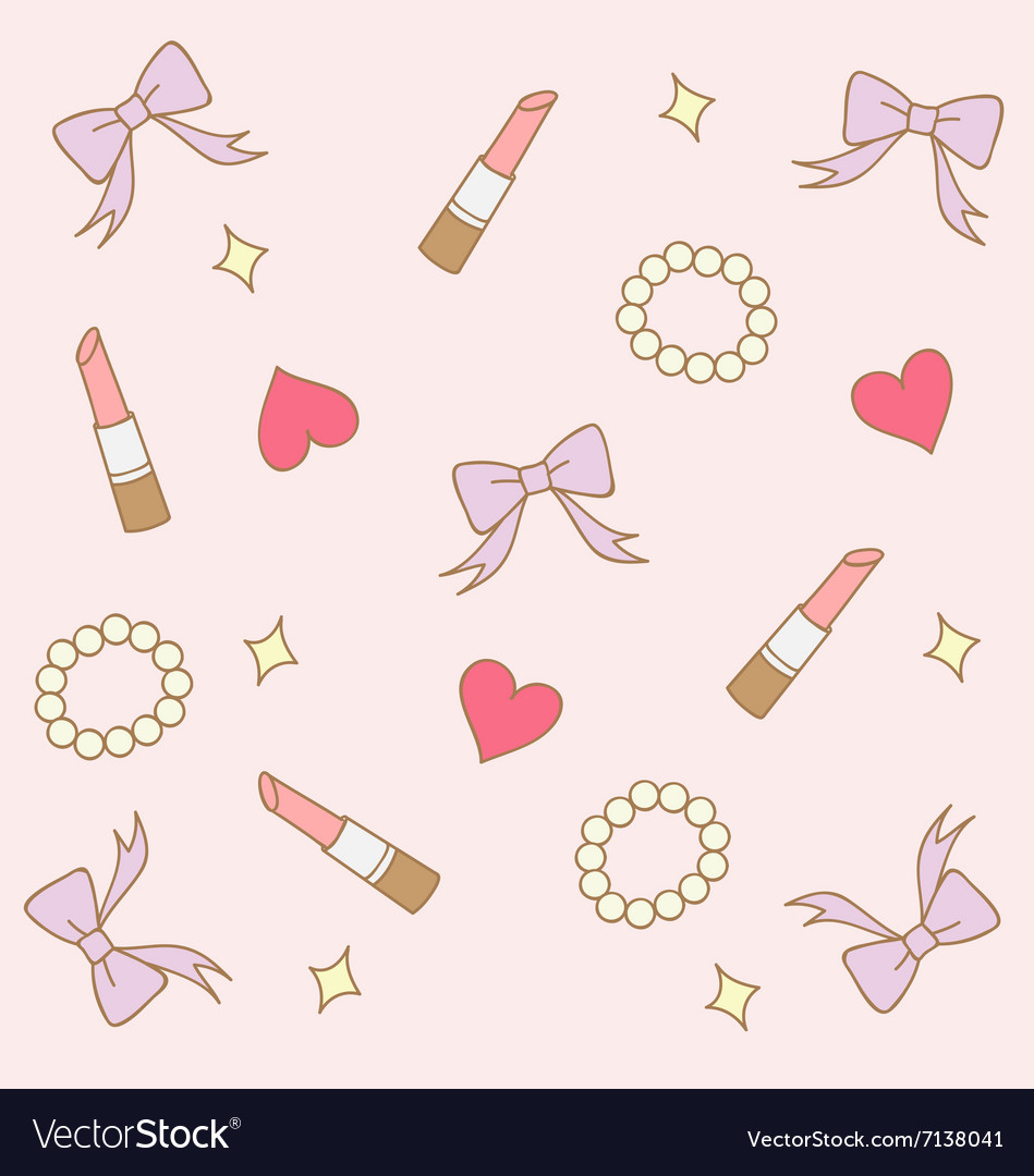 Cute Pink Pastel Girly Background Royalty Free Vector Image