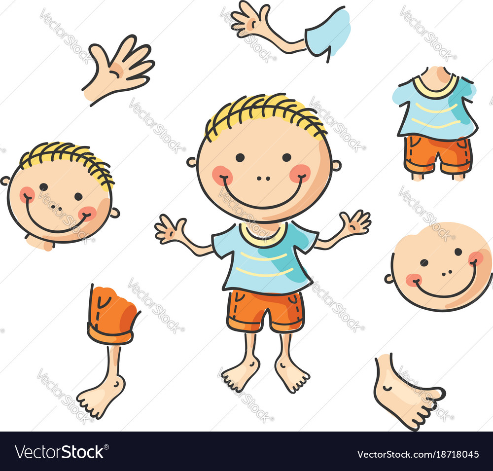 Cartoon body parts Royalty Free Vector Image - VectorStock