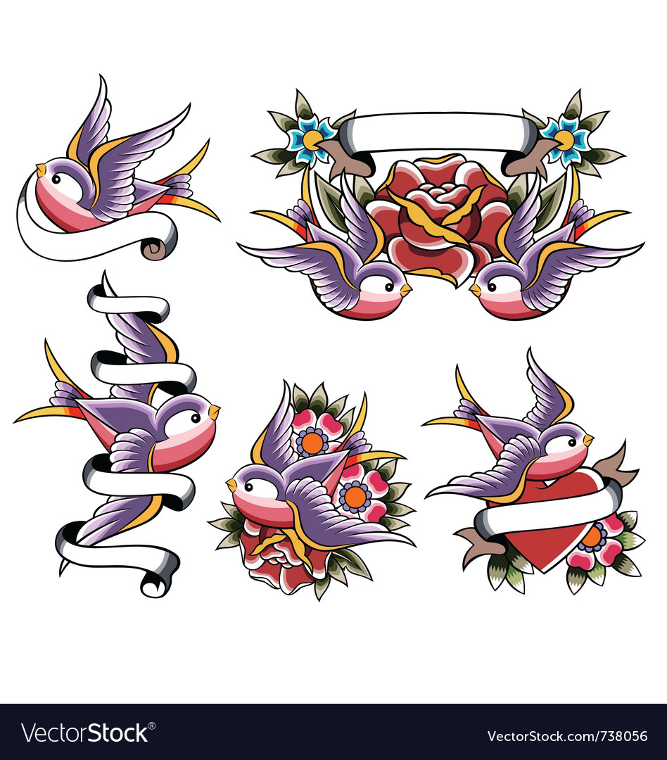 swallow tattoo design royalty free vector image swallow tattoo design royalty free vector image