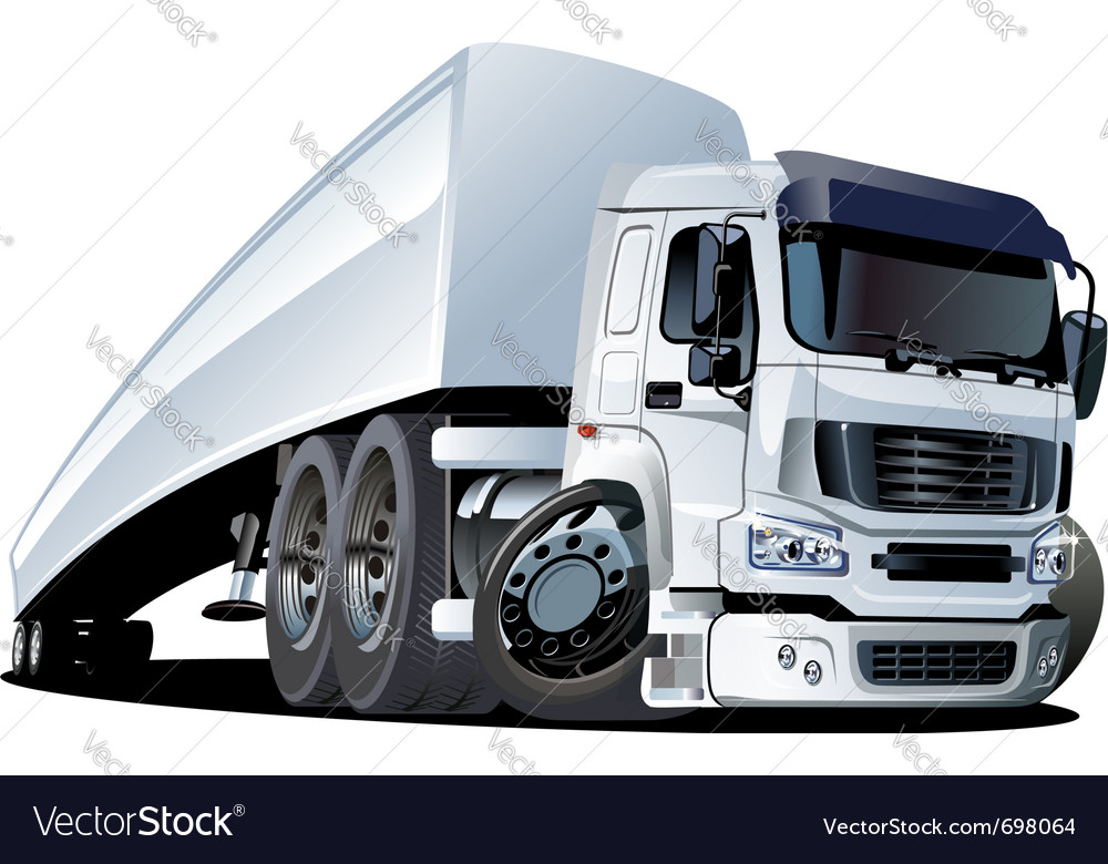 Cartoon semi truck Royalty Free Vector Image - VectorStock