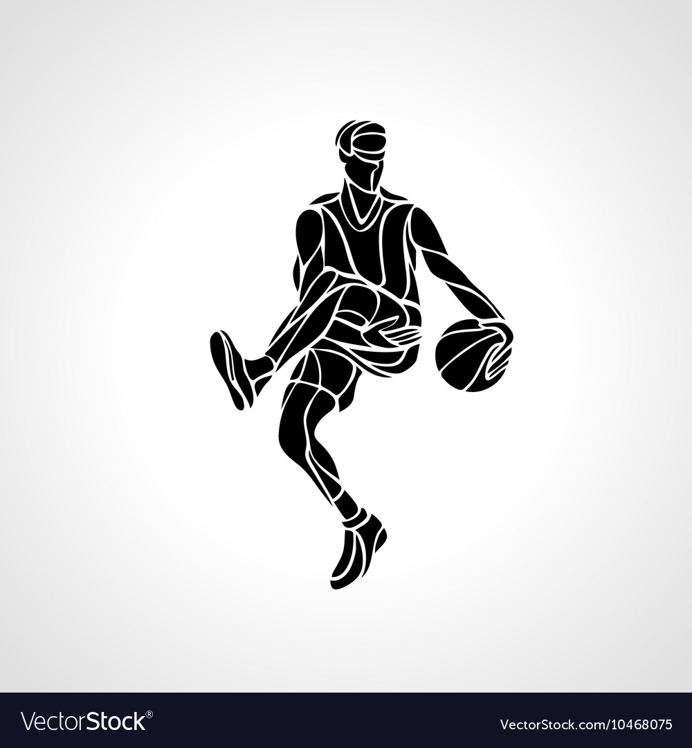 basketball player abstract silhouette vector image