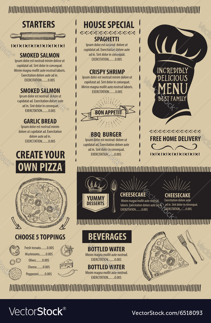 menu template design