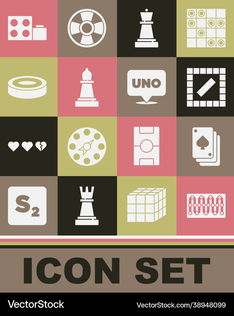 Set board game playing cards chess checker Vector Image