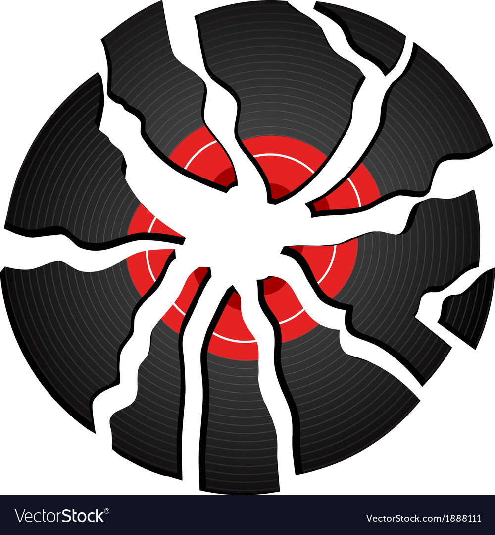 Broken record Royalty Free Vector Image VectorStock