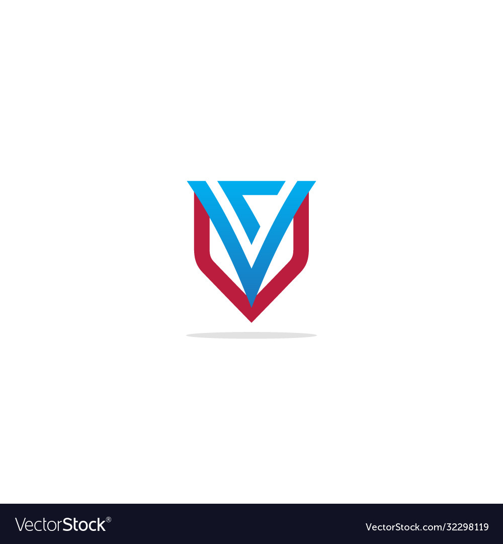 Triangle v initial company logo Royalty Free Vector Image