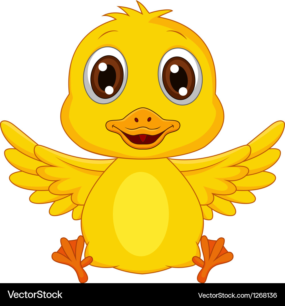 Cute baby duck cartoon Royalty Free Vector Image