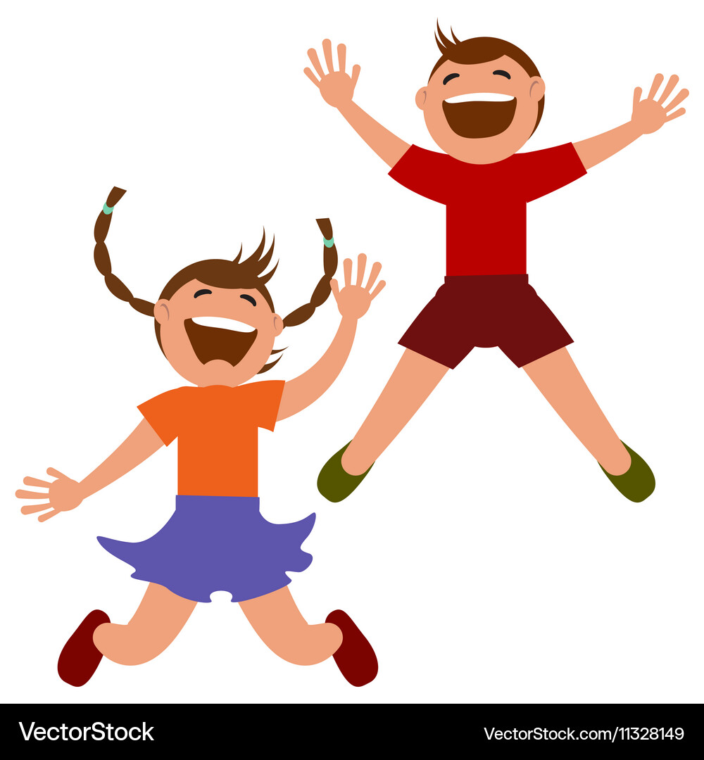 Set of kids jumping with joy Royalty Free Vector Image