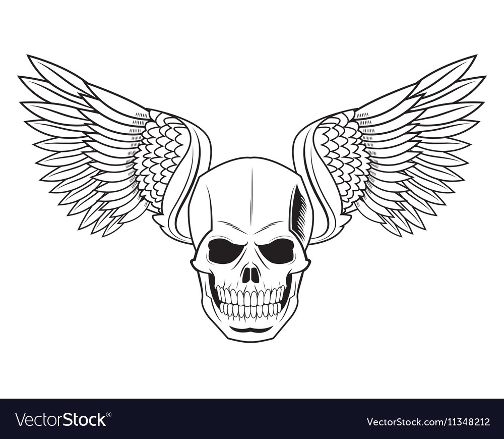 skull with wings tattoo art design royalty free vector image skull with wings tattoo art design royalty free vector image